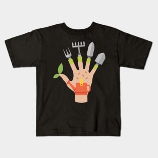 Funny Plant Lady Gift - Edward Gardening Hands Kids T-Shirt